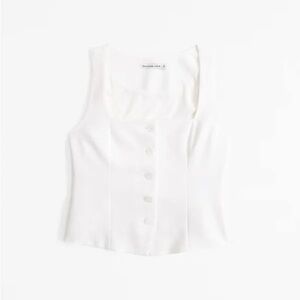 Abercrombie & Fitch Mara Tailored Vest in White